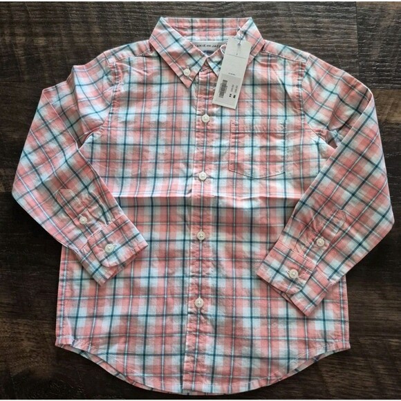 Janie And Jack Boys Plaid Shirt  Size 3 Long Sleeve Button Down New - Picture 1 of 8